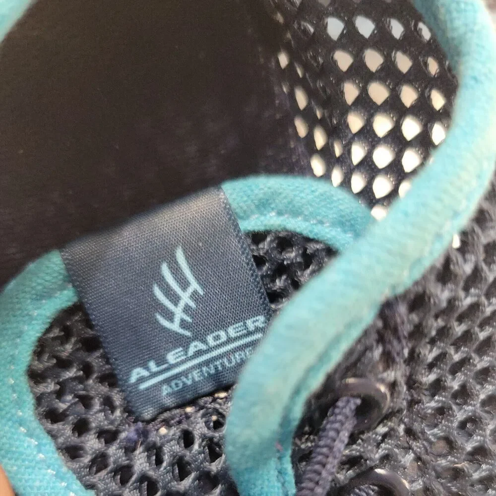 Aleader Adventure Water Shoes Girls Size 2 Blue Mesh Barefoot‎ Lace Up Comfort